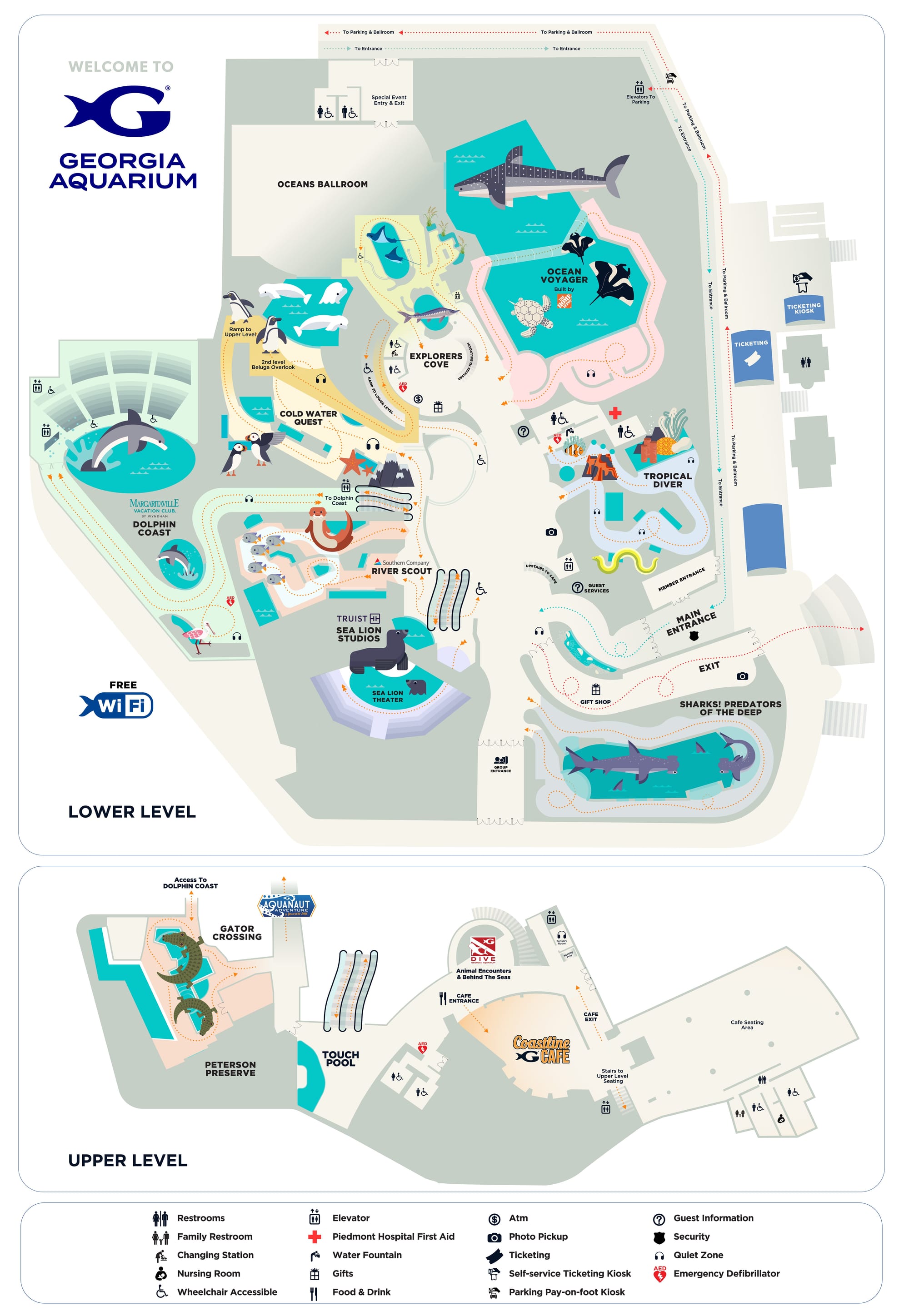 乔治亚水族馆导览图