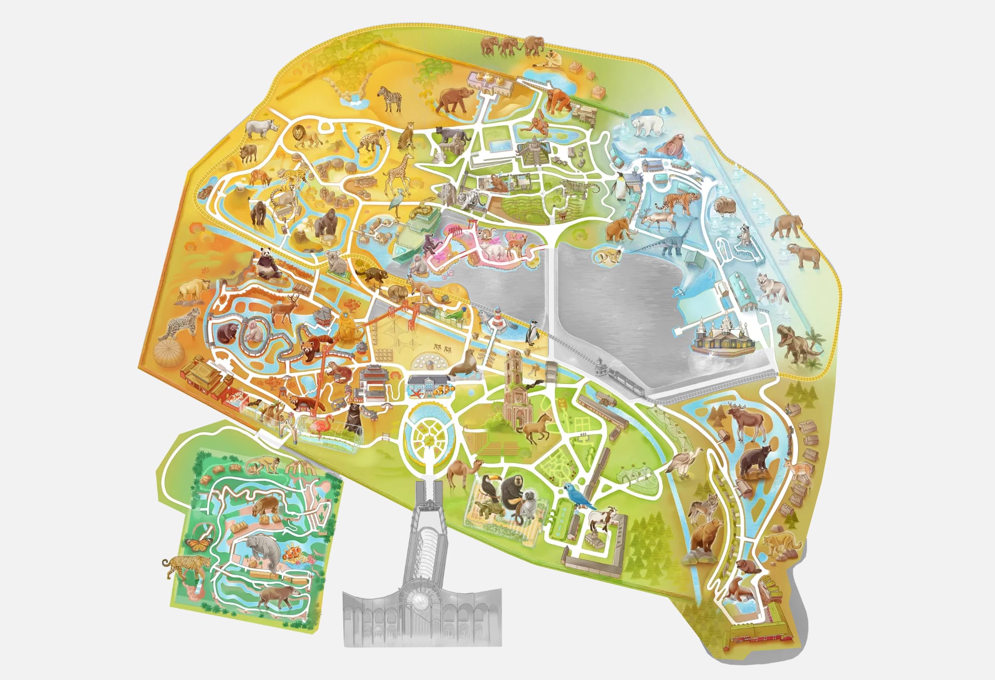 天堂动物园 Pairi Daiza导览图